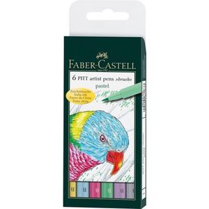 Faber-Castell tekenstift - Pitt Artist Pen - 6-delig - pastel - FC-167163