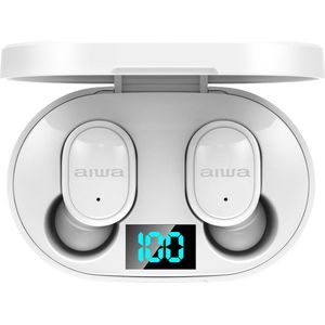 Aiwa AT-X80E II - oplaadbare bluetooth oordopjes hoofdtelefoon (Google Assistant, Siri) - Wit