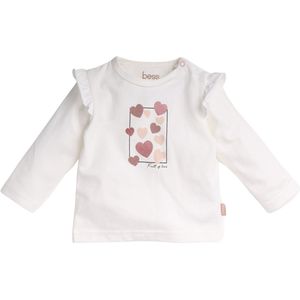 B.E.S.S. - Shirt Ruffles Heart - Off White - maat 56