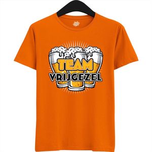 Team Vrijgezel | Vrijgezellenfeest Cadeau Man - Groom To Be Bachelor Party - Grappig Bruiloft En Bruidegom Bier Shirt - T-Shirt - Unisex - Oranje - Maat XL