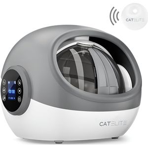 CatElite® - Chip Voerdispenser - RFID - Automatische Voerbak Kat - Voerautomaat met Chip voor Halsband - Voerbak - Feed - Grijs