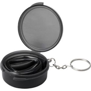 Bijoux by Ive - Sleutelhanger duurzaam herbruikbaar zwart siliconen rietje in zwart plastic doosje