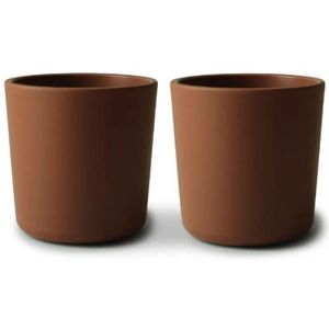 Mushie bekers - Kleur Caramel - Kinderservies - Set van 2