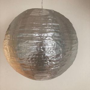 5 x Nylon lampion zilver 25 cm - onverlicht - weerbestendig