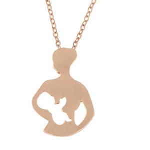 Zoëies moeder kind ketting goudkleurig met baby