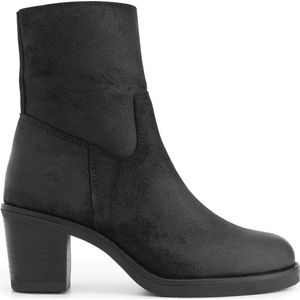 Travelin' Mortain Dames - Suede leren enkellaarzen met hak - Nette schoenen vrouwen - Zwart leer - Maat 43