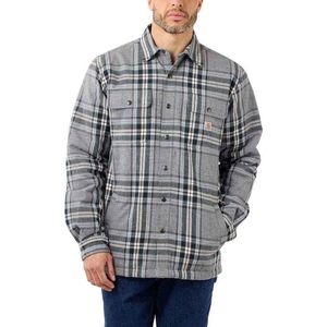 Carhartt Sherpa Relaxed Fit Flanellen Overhemd Met Lange Mouwen Grijs S