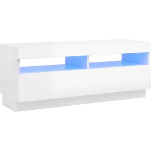 vidaXL Tv-meubel met LED hoogglans wit 100x35x40 cm