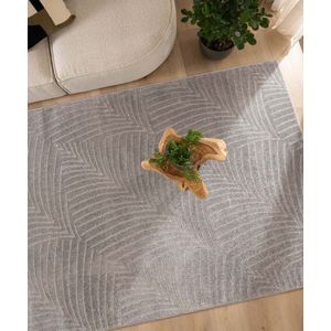 Scandinavisch vloerkleed - Contour Leaf grijs 140x200 cm