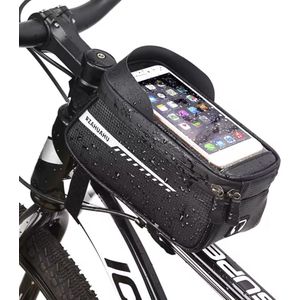 Fatbike Telefoonhoes - waterdicht - universeel - zwart - Waterdichte Telefoon Tas voor E-bike, Fatbike, Racefiets, Bakfiets en Meer - Veilig en Slim Opbergen, Geschikt voor Navigatie! 23x13x10