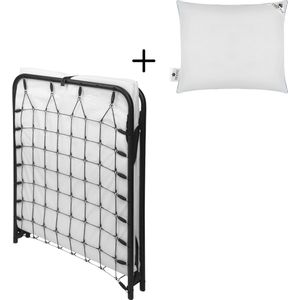 Troonz Logeerbed Siena Deluxe 80x190 cm - Vouwbed met Matras en Hoofdkussen - Opklapbed 1 persoons