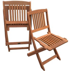 Tuinstoel set 2 inklapbare stoelen hardhout ""Hongkong"" - Maple - Lichtbruin