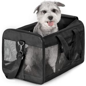 Hondenbox Opvouwbare hondentransportbox Kattentransportbox Kattentransportbox Kattentas voor honden, katten, goedgekeurd door luchtvaartmaatschappijen, reisvriendelijke transporttas (L)Hitchy soft pet carrier., l