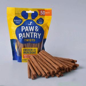 Paw & Pantry - 50 Pack kip sticks 12,5 cm - Hondensnacks - Hondensnacks kip - Hondensnacks gedroogd - Kauwstaaf hond - Honden sticks - Honden kauwstaafjes - Kauwstaaf hond - Huidvrij kip sticks - Honden snacks