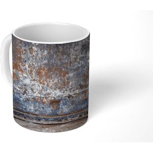 Mok - Koffiemok - IJzer - Vintage - Roest - Grijs - Bruin - Abstract - Mokken - 350 ML - Beker - Koffiemokken - Theemok