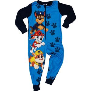 Paw Patrol Onesie - Pyjama / Jumpsuit / Huispak - Fleece - Blauw - Maat 98/104