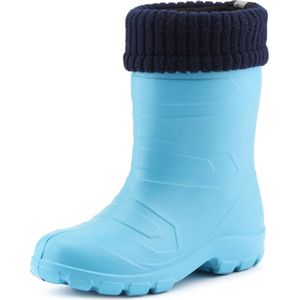 Ladeheid Kinder Regenlaarzen - Rubber - met Binnenschoen - EVA - Wasbare Binnenschoen - LA-LMG-845-AspenKids - Turquoise306c/Navy - 26