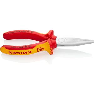 Verchroomde geïsoleerde langbektang met VDE-geteste meer-componentengrepen - 160 mm