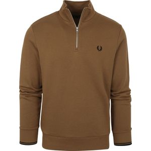 Fred Perry Half Zip Sweatshirt Truien & Vesten Heren - Sweater - Hoodie - Vest- Camel - Maat S