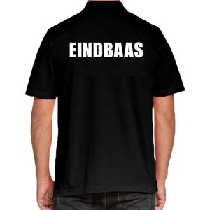 Eindbaas poloshirt zwart voor heren - Eindbaas feest polo t-shirt XL