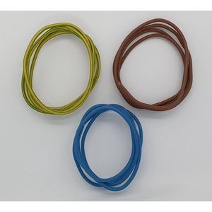 Complete set installatiedraad van 2,5 mm dikte - bruin (fase), blauw (nul) en groen/geel (aarde) - 3 stuks van 1 meter - VD-draad - stroomdraad – Nexans