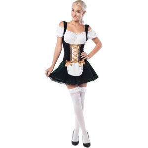 Partyxclusive Dirndl Isa Dames Polyester Zwart/donkergroen Mt S