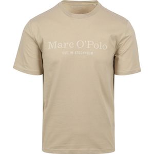 Marc O'Polo - T-Shirt Logo Beige - Heren - Maat L - Regular-fit