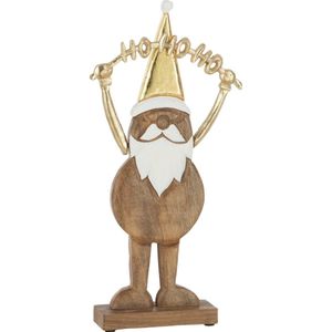 J-Line Kerstfiguren - hout - goud - small