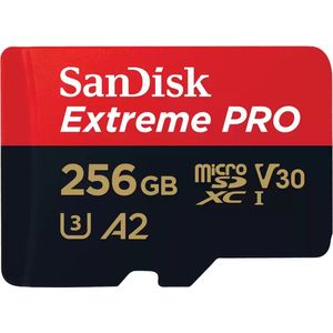 SanDisk Extreme PRO microSDXC-kaart 256 GB Class 10 UHS-I Schokbestendig - Waterdicht