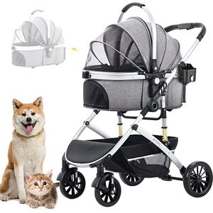 Hondenwagen / Pet stroller, foldable -meet wielen, huisdier, hondenbuggy, buggy, honden, katten, huisdier, stroller, honden, buggy,
