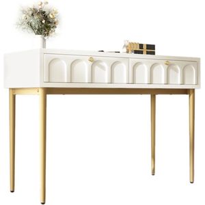 SureDeal® - Kaptafel - met 2 Laden - 76,5 cm Hoog - Crème en Wit - Ladenkast - Dressoir - Slaapkamer - Woonkamer