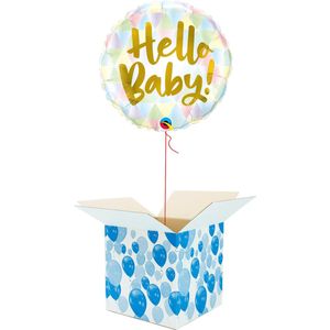 Helium Ballon Hart gevuld met helium - Geboorte - Cadeauverpakking - Hello Baby! - Folieballon - Helium ballonnen geboorte