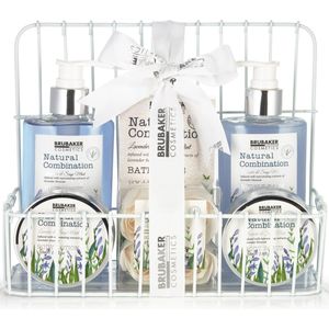BRUBAKER Cosmetics Schoonheidsverzorgingsset - Cadeautip Vrouw - Cadeau Idee -met Lavendel- en Salie-Extracten - Cadeauset Wit - Moederdag cadeautje