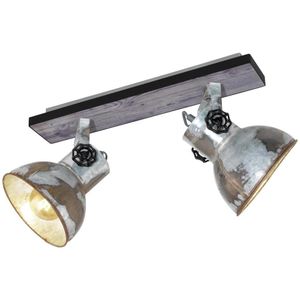 EGLO Barnstaple - wandlamp - 2-lichts - E27 - bruin-patina/zwart/oud-zink-look