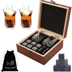 Bolmans - Whisky Glazen - Glencairn Whisky Glazen - Glencairn - Whisky Set - 2 Glazen met 6 Whisky Stenen - Cadeau Set - Ideaal Cadeau voor Mannen