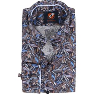 Suitable - Overhemd Paisley Donkerblauw - 39 - Heren - Slim-fit