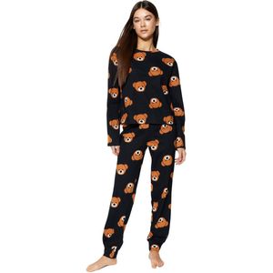 Trendyol Zwarte 100% Katoenen Teddybeer Gebreide Pyjamaset Thmaw23Pt00514