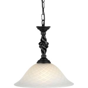 Landelijke Hanglamp - Steady Lighting - Metaal - Landelijk - E27 - L: 34cm - Voor Binnen - Woonkamer - Eetkamer - Zwart