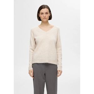 Selected Femme Lulu New Knit V-Neck Birch Melange