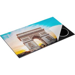 Chefcare Inductie Beschermer Arc de Triomphe in Parijs met Zonsondergang - 90x52 cm - Afdekplaat Inductie - Kookplaat Beschermer - Inductie Mat