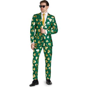 OppoSuits Mr. Clover Clover - St. Patrick's Day Pak - St. Pat's Outfit - Inclusief Pantalon, Blazer en Stropdas - Groen - Maat: EU 52