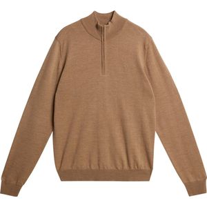 J. Lindeberg Kiyan Quarter Zip Sweater Chipmunk Melange - Trui Voor Heren - Half Zip - Bruin - M