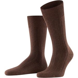 FALKE Lhasa Rib eenkleurig wol kasjmier sokken heren bruin - maat 43-46