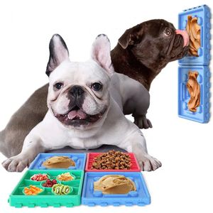 Anti schrokbak hond - Anti schrokbak kat - Likmat hond - Slow feeder - Lickimat - Slow Bowl - Anti schrok - Set van 4 - Meerkleurig