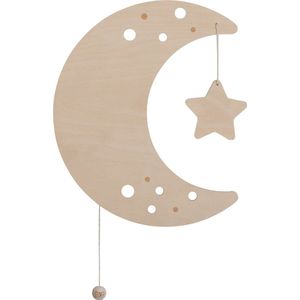 Baby's Only Houten wandlamp babykamer & kinderkamer - Maan - Wonder - Bruin - FSC-keurmerk - Duurzame ledverlichting - 25.000 branduren - Eenvoudig aan de muur te bevestigen