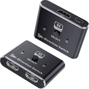 NÖRDIC SGM-215 HDMI Switch 2 naar 1 - 8K60Hz - Splitter 1 naar 2 - 48Gbps - Zwart