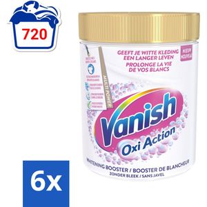 Vanish Oxi Action - Vlekkenverwijderaar - Wasbooster - Zonder Bleek - Witte Was - 1 Kg - Voordeelverpakking - 6 stuks