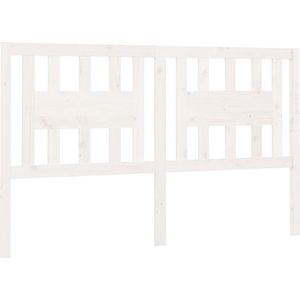 VidaXL Hoofdbord 126x4x100 cm Massief Grenenhout Wit