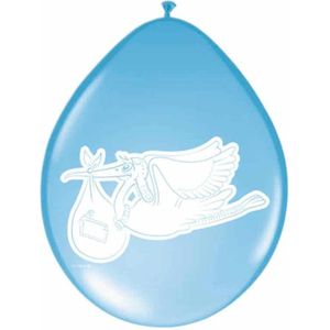 Folat - Blauwe geboorte ballonnen ooievaar