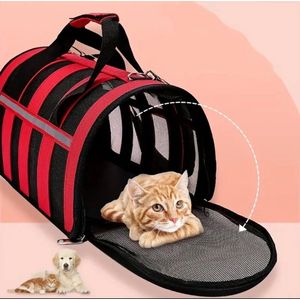 Opvouwbare katten reismand- Met schouderband en kattenbakmat-Reismand kat-49x30x26cm-